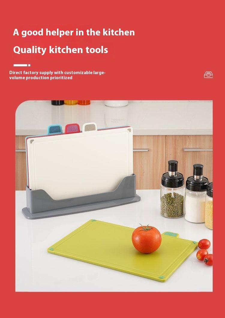 Color Coded PP Plastic Cooking Cutting Board Set Kitchen Multi Functional Chopping Boards for Fruits Vegetables Meat Dishwasher Safe Non Toxic