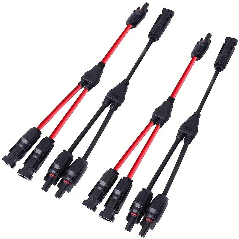 2pcs Solar Connector Photovoltaic Panel Adaptor Y BranchPlug 1 To 2 Parallel Connection of Battery PlateAssembly RV PV Group Line