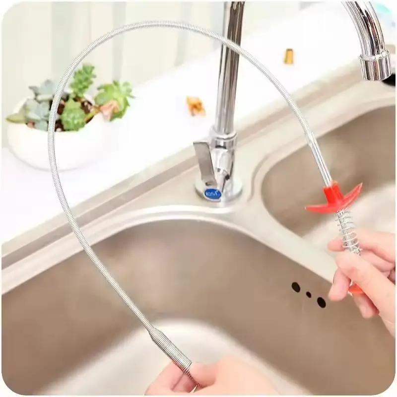 60/160/200cm Spring Pipe Dredging Tools Drain Snake Drain Cleaner Sticks Clog Remover Cleaning Tools Household for Kitchen Sink