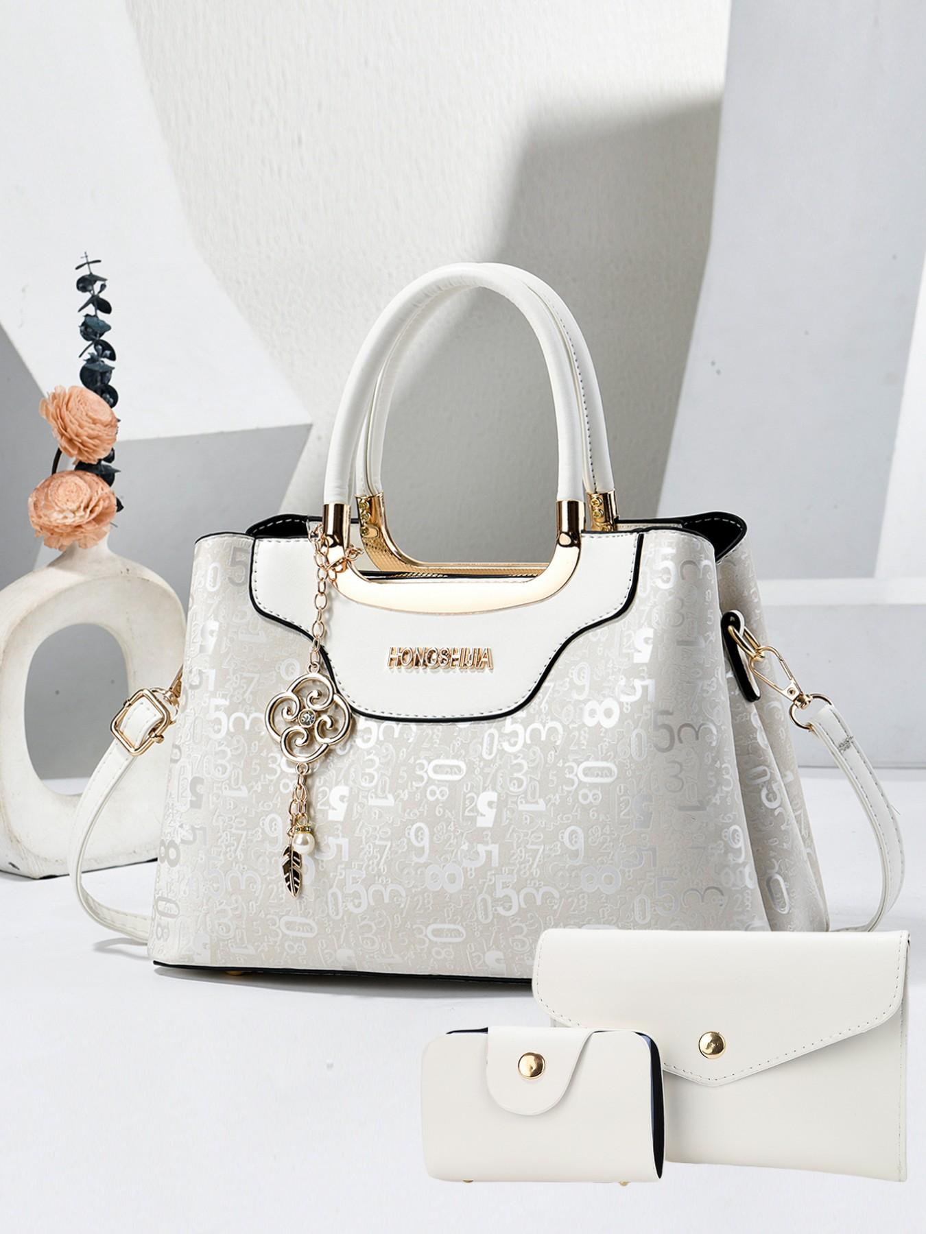 Women's Fashion Shoulder Bag Set, Casual Crocodile Print PU Material, Versatile Three-Piece Bundle for Daily Use, Perfect Gift Idea