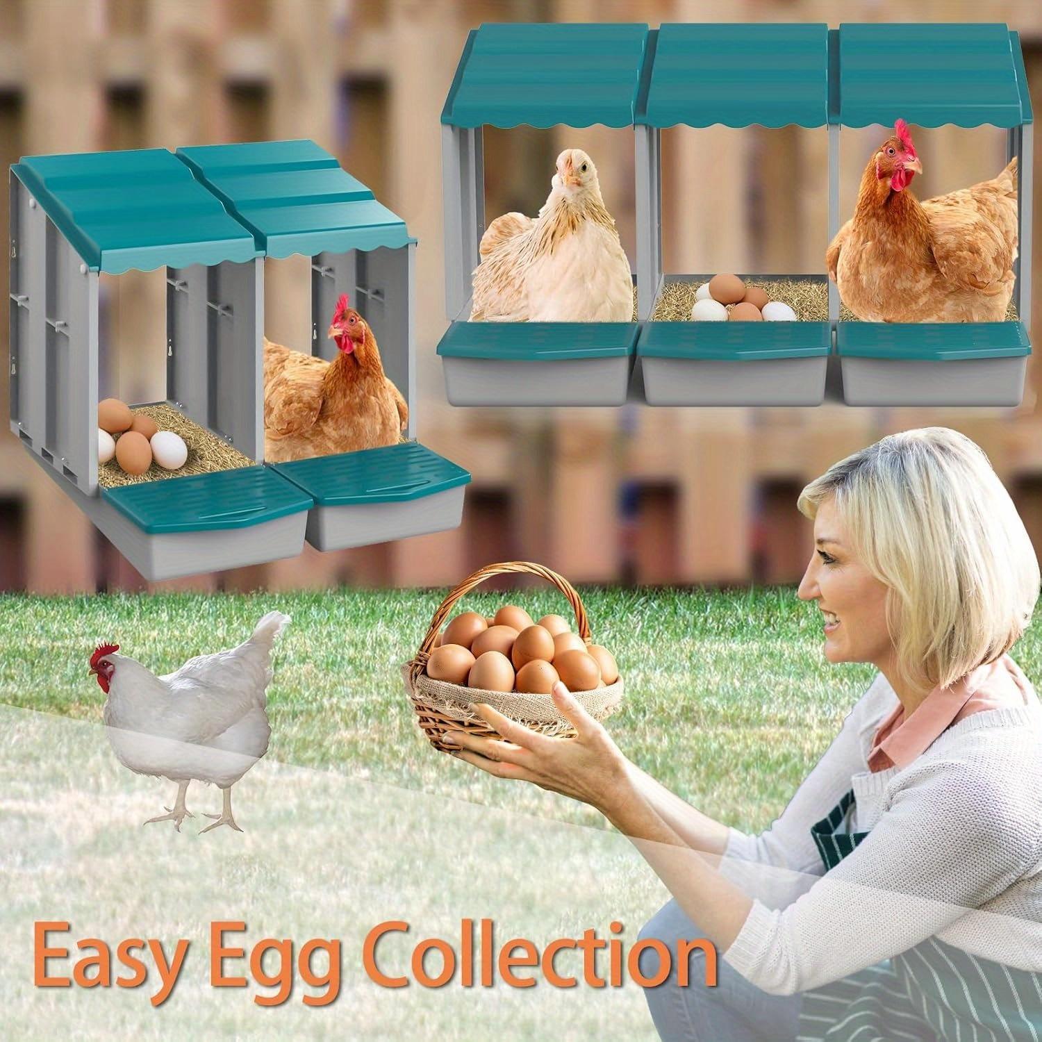 Nesting Boxes for Chicken Coop, Chicken Laying Boxes with Egg Collection & Perch for Easy Picking Protecting Eggs, Nesting Boxes for Laying Eggs with 3/4/5Compartments