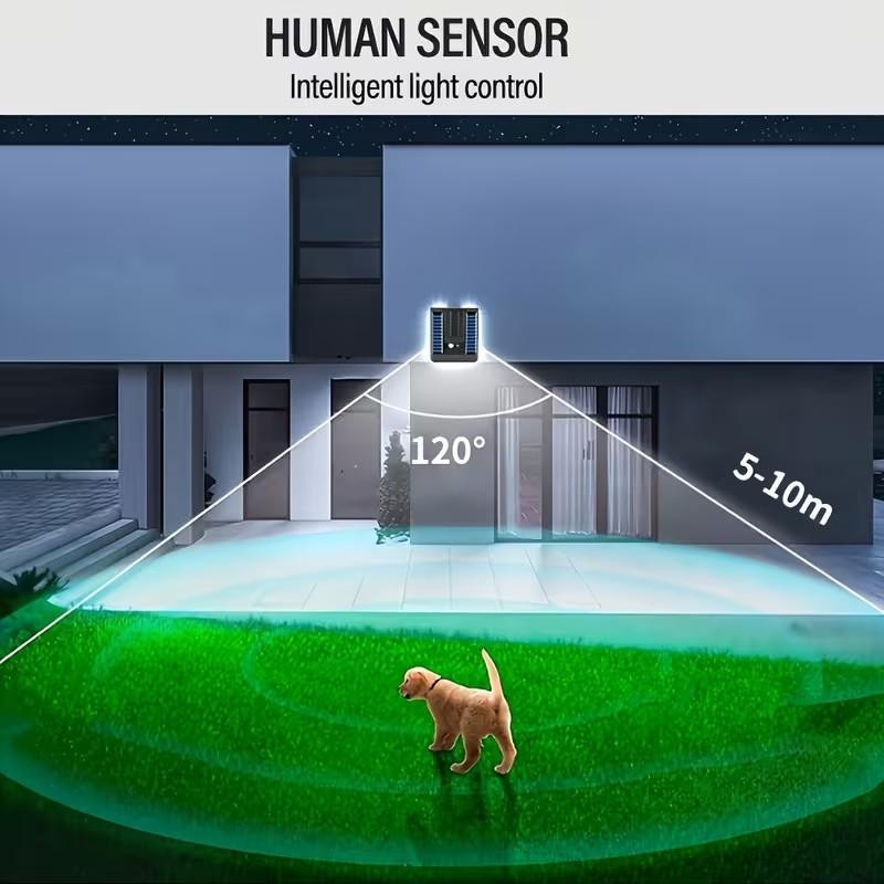 2 Pcs Outdoor Solar Wall Lights, LED Garden Wall Lamps, 120° Adjustable Lighting Street Lamps with Human Body Induction, Suitable for Garden, Courtyard, Street and Emergency Use