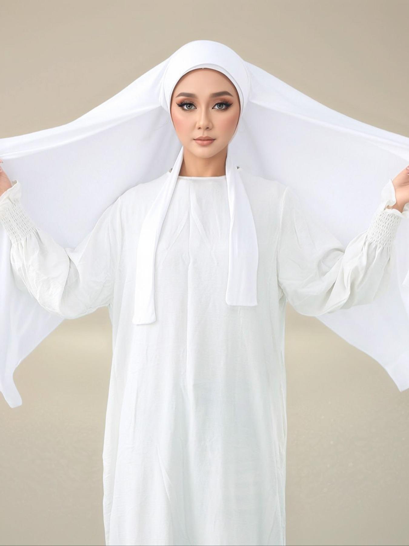 Women's Solid Color Muslim Headscarf, Fashionable Comfort Jersey Hijab, Turban Hijab, Ideal for Daily Outdoors, Casual Style, All Seasons