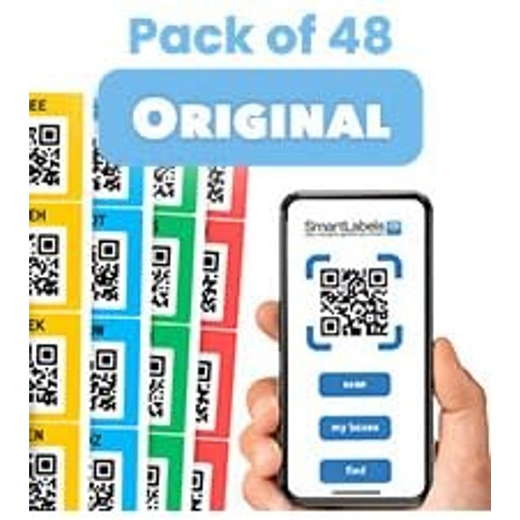 QR Code Stickers with AI Photo Analysis App - Auto-Creates Item Descriptions - No Typing - Made in USA - QR Code Labels for Storage & Inventory Tracking, Organization & Moving, 48 PackGift