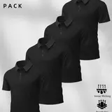 4-Pack Casual Sport Short Sleeve Polo Shirts, Loose Fit, Breathable Quick-Dry, Versatile for Work, Shopping, Outdoor, Golf, Running