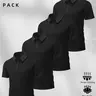 4-Pack Casual Sport Short Sleeve Polo Shirts, Loose Fit, Breathable Quick-Dry, Versatile for Work, Shopping, Outdoor, Golf, Running