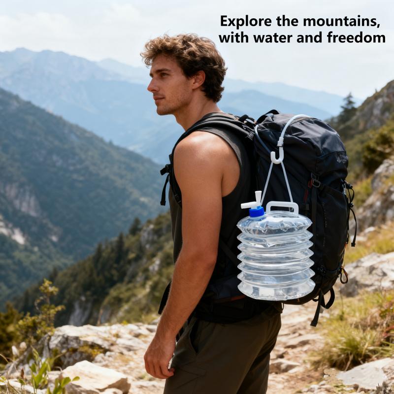 Large Capacity Foldable Storage Container- Portable and Foldable, Multi Size Design for Easy Dumping - Ideal for Camping, Hiking, and Outdoor Water Use - Safe Screw Cap Design, Portable Camping Shower, Collapsible Water Container