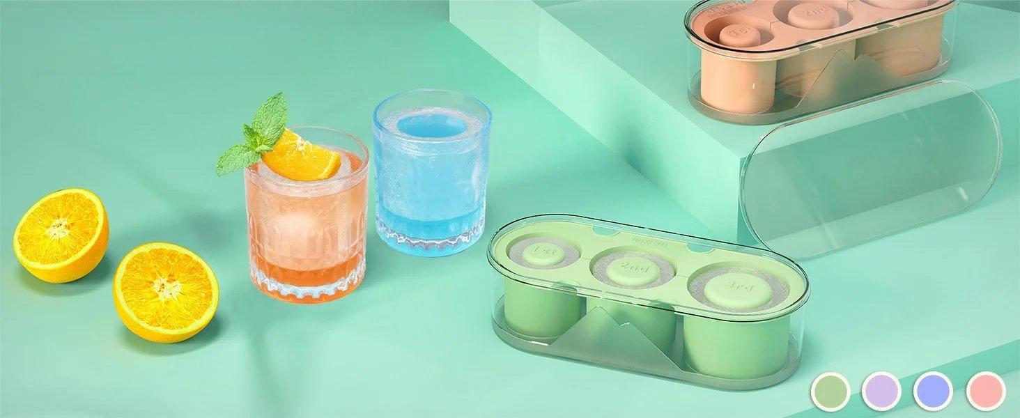 Ice Mold for Stanley Cup 30/40 Oz - Easy Fill and Release Without Touching Ice, Silicone Ice Cube Tray with Clear Lid and Bin for Freezer, Whiskey, Cocktail (Blue) Ice Mold for Stanley Cup 30/40 Oz - Easy Fill and Release Without Touching Ice, Silicone Ice Cube Tray with Clear Lid and Bin for Freezer, Whiskey, Cocktail (Blue)