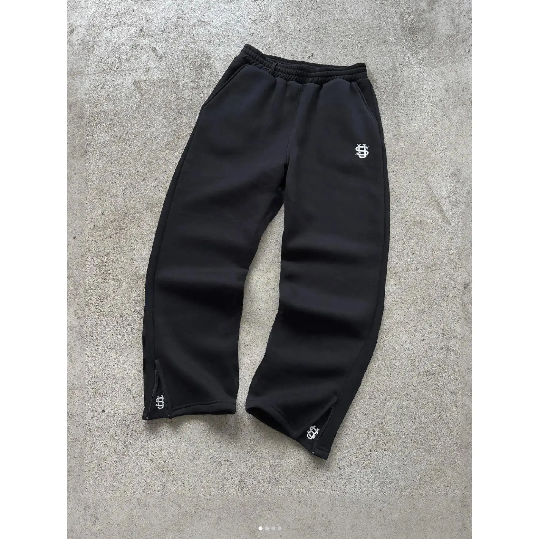 New  Pants Personalized Pant Leg Zipper Embroidery Hip Hop Casual Joggers Men Pants Retro Straight Pants Tracksuit Streetwear