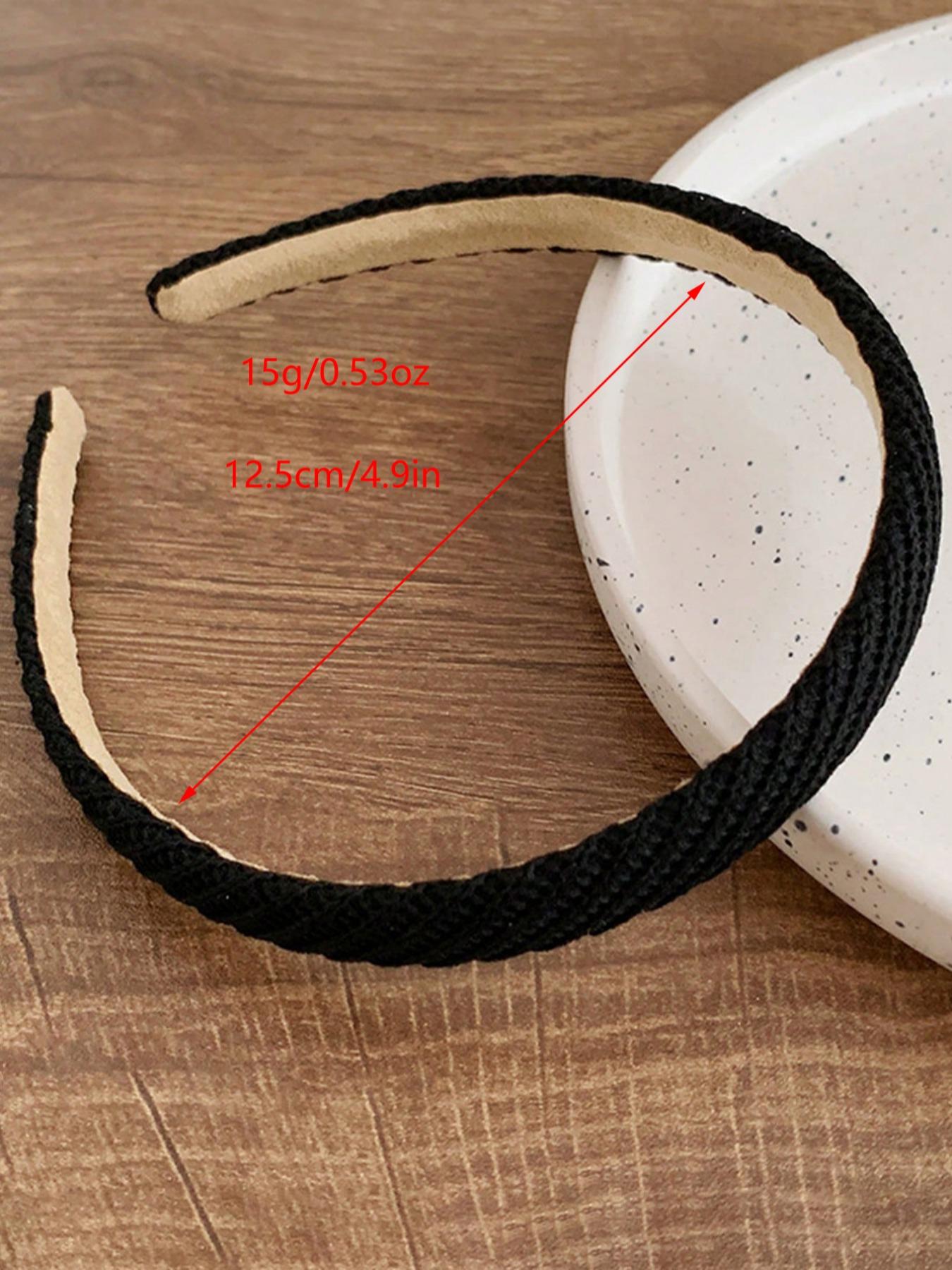 4pcs 38cm/14.96in Circumference Women's Wide Knitted Headband, Solid Color, Fashionable, Versatile, Minimalist Style, Suitable For Daily Wear, Washing Face, Makeup, Outfit Matching, Autumn/Winter Headbands Women