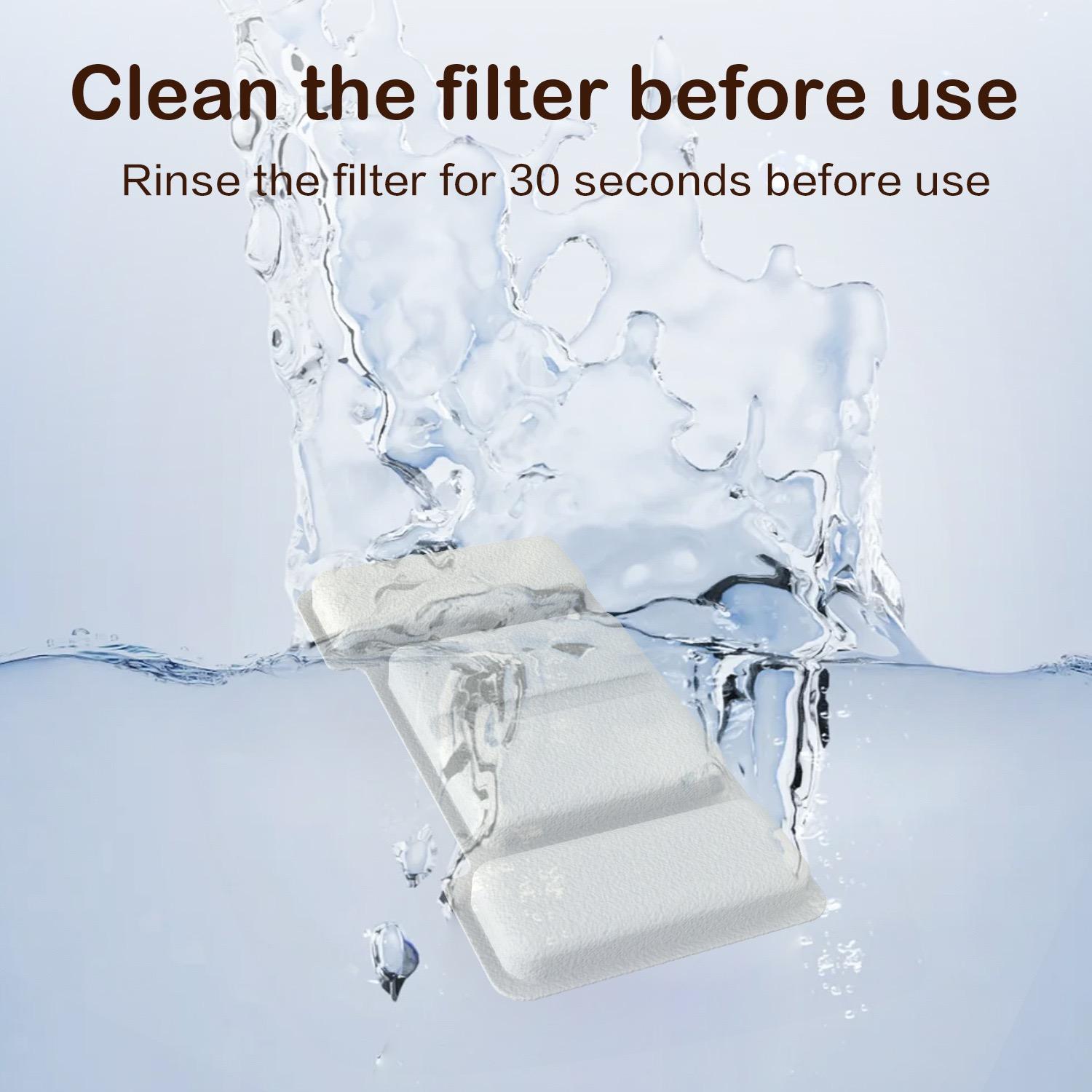 8/16 Pack Cat Water Fountain Filters, Pet Replacement Filters for Stainless Steel 67oz/2L, 108oz/3.2L Faucet-Shaped Pet Water Fountain Dog Water Dispenser