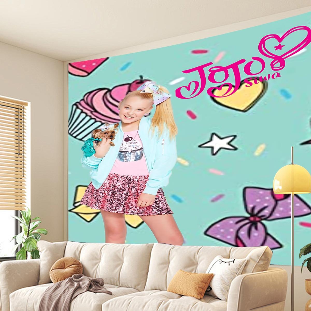JoJo Siwa design  Tapestry, Exquisite Patterns, Soft Fabrics, Perfect for Sofa or Bed Decoration, Comfortable Home Decoration, Bohemian Home Decoration