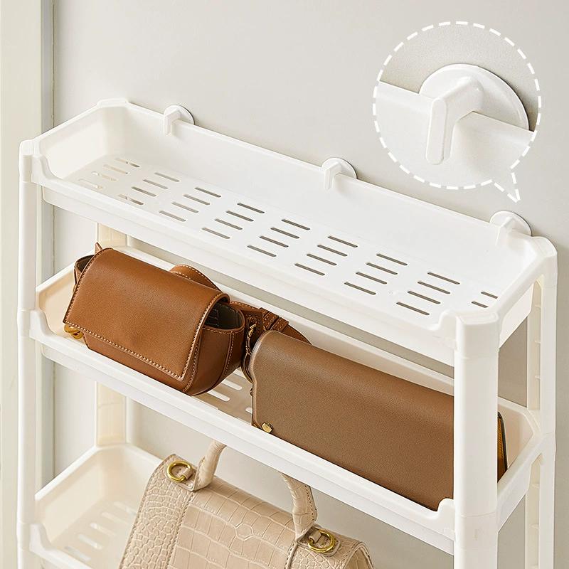 ULTRA-THIN Behind Door Storage Rack - 8-Tier Space Saver for Bathroom & Kitchen! No Drilling, Fits Narrow Gaps, Plastic  (Small Space Essential!) Organiser shoe rack organizer shoe rack organizer