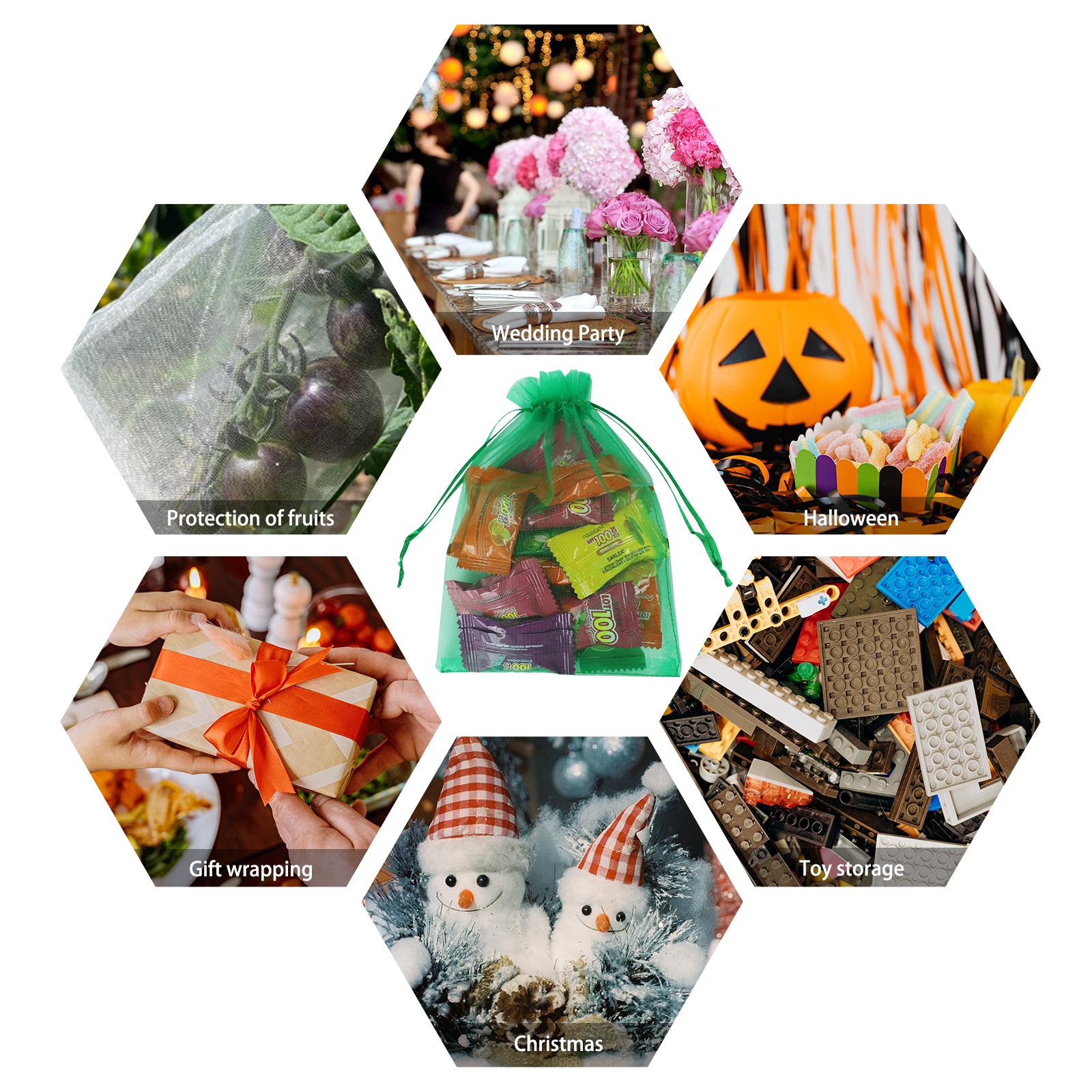 Wudygirl 5x7-inch organza bags with satin drawstrings, pack of 100. Perfect for parties and weddings as reusable gift bags. Transparent design, non-toxic, high-quality gift bags. Elegant gift packaging Paper Gifts