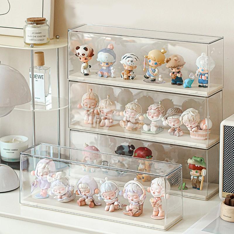 Acrylic Transparent Display Case, Solid Color Blind Box Storage Stand, Dustproof & Stackable Design, Ideal for Toys & Collectibles