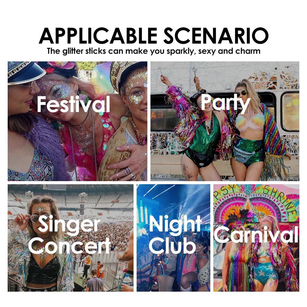 Shimmer Eye Shadow Stick, Bright Lip Gloss & Body Art, Perfect for Festive Makeup, Glittery Finish, Vibrant Colors, Essential Beauty Tool