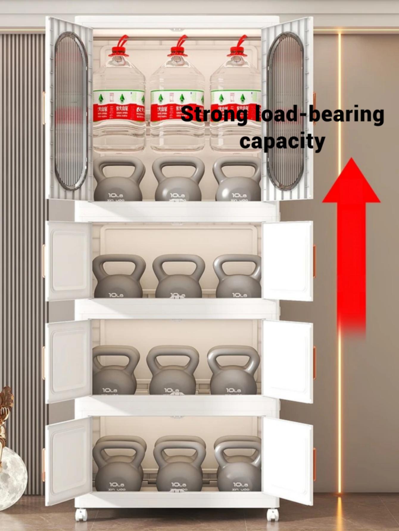 Collapsible Storage Closet - Multi-Functional Portable Wardrobe with Hanging Rod, Large Capacity Clothes Organizer for Dorm & Rental Apartments, Quick Setup Mobile Closet System, cabinet hanger