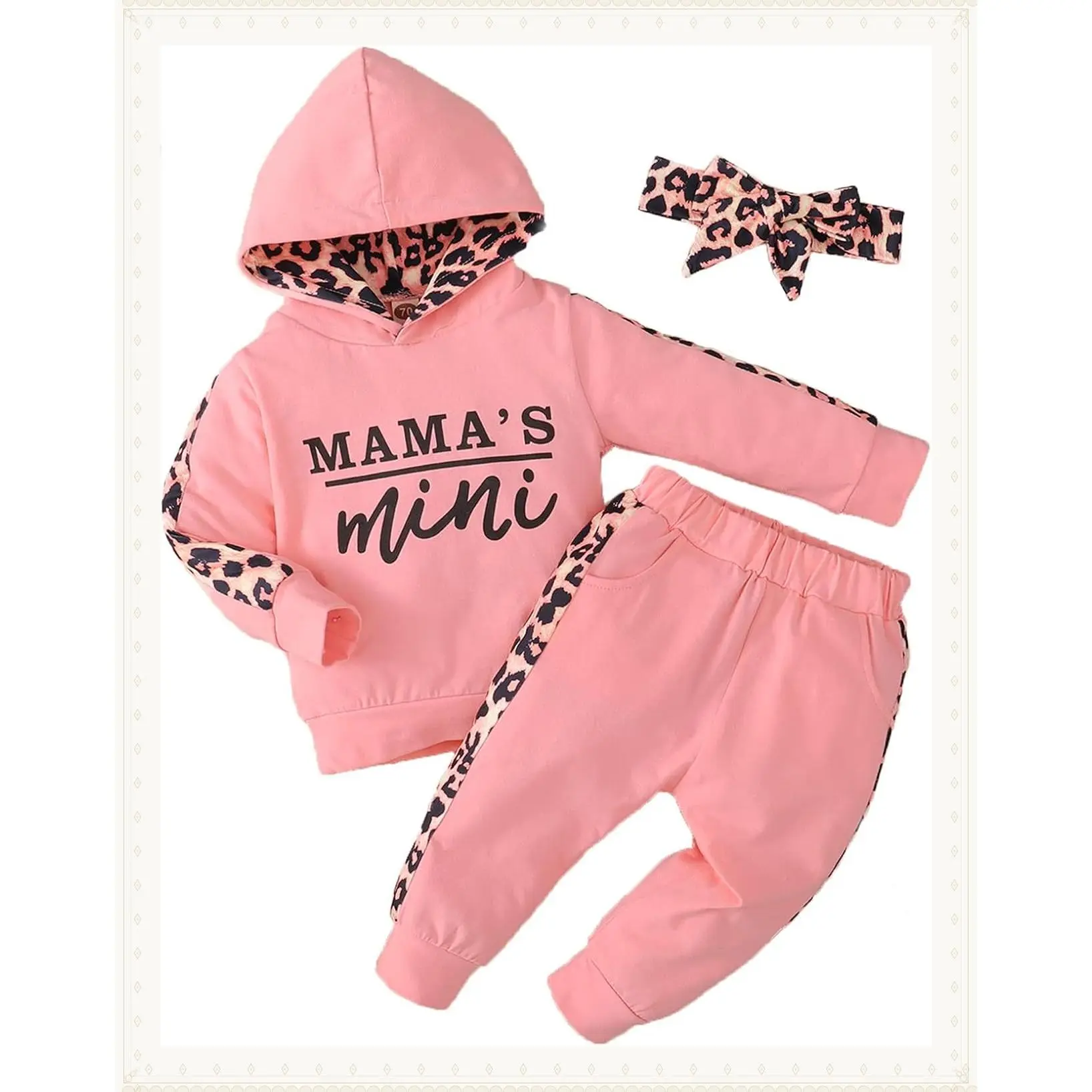 Newborn Baby Girl Clothes Outfits Infant Hoodie Sweatshirt Pants Headband Toddler Girl Clothing SetGift