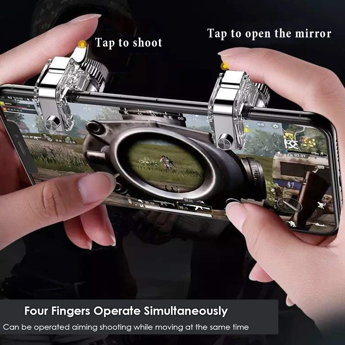 for Mobile  Controllers, Phone Triggers for Mobile Phone,  Controller Joysticks Aim & Fire Trigger  for Rules of  (1 Pair Mobile Triggers)