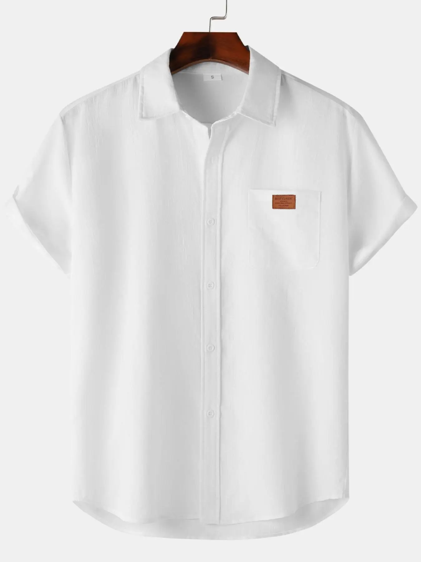 Men's Solid Color Short Sleeve Shirt, Summer Casual Comfortable Top, Daily Wear Men's Clothing, Loose-Fitting Plain Pattern, Casual Clothes, Menswear