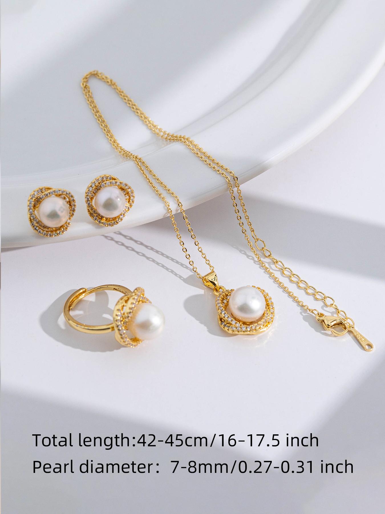 Freshwater Pearl Set 7-8 Pieces, Flat Round Shape, No Flaws, Three Lives Trilogy Design, Elegant Jewelry Collection