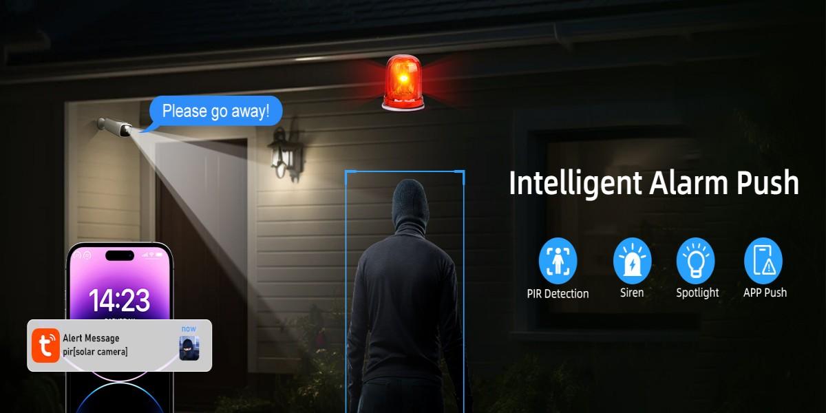 2K Smart Solar Camera, Wall-Mounted Night Vision Camera, Two-Way Audio WiFi Camera, Wireless Outdoor Waterproof, 7500mAh Camera, Mini Solar Camera, Subscription-Based AI Face Recognition/Vehicle/Pet Detection, Supports Cloud Storage, SD Card, TF Card