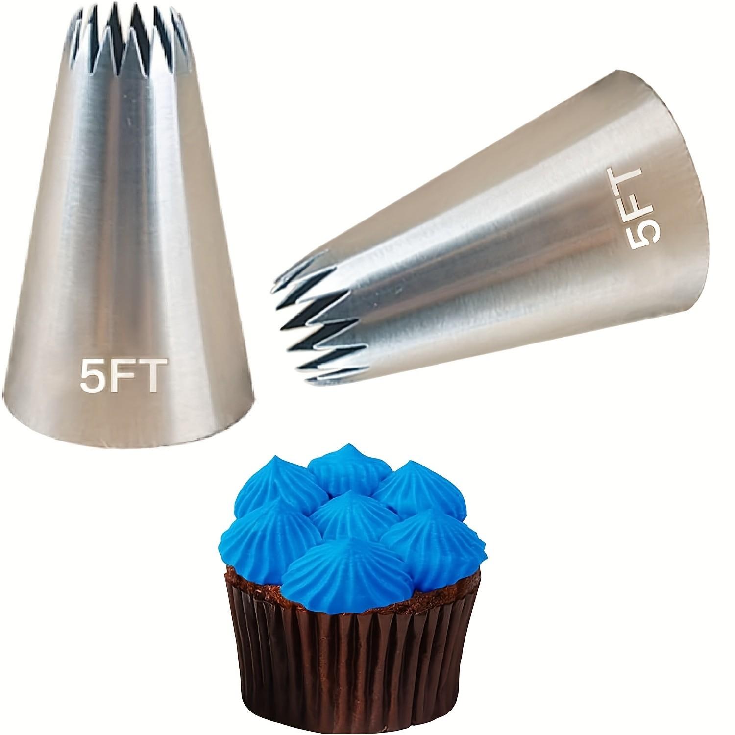4pcs Large Cake Decorating Piping Tips for Cupcakes and Baking, Stainless Steel Icing Piping Nozzle Cake Decorating Pastry Tips Tool