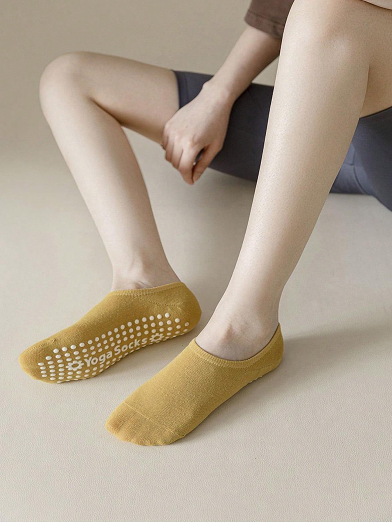 Women's Low Top Yoga Socks, Non-Slip Silicone Grip, Solid Color, Ideal for Indoor Fitness, Dance, Gym, Pilates, Trampoline, Ballet