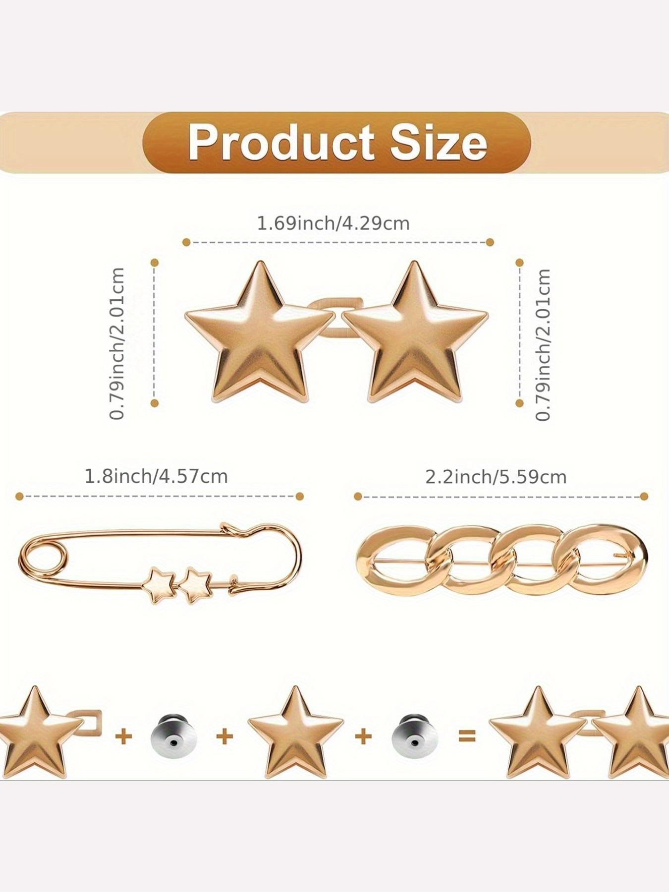 12-Piece Star Seamless Waistband Set, Adjustable Metal Jeans Tightener, Perfect Fit for All Occasions, Enhances Comfort and Style