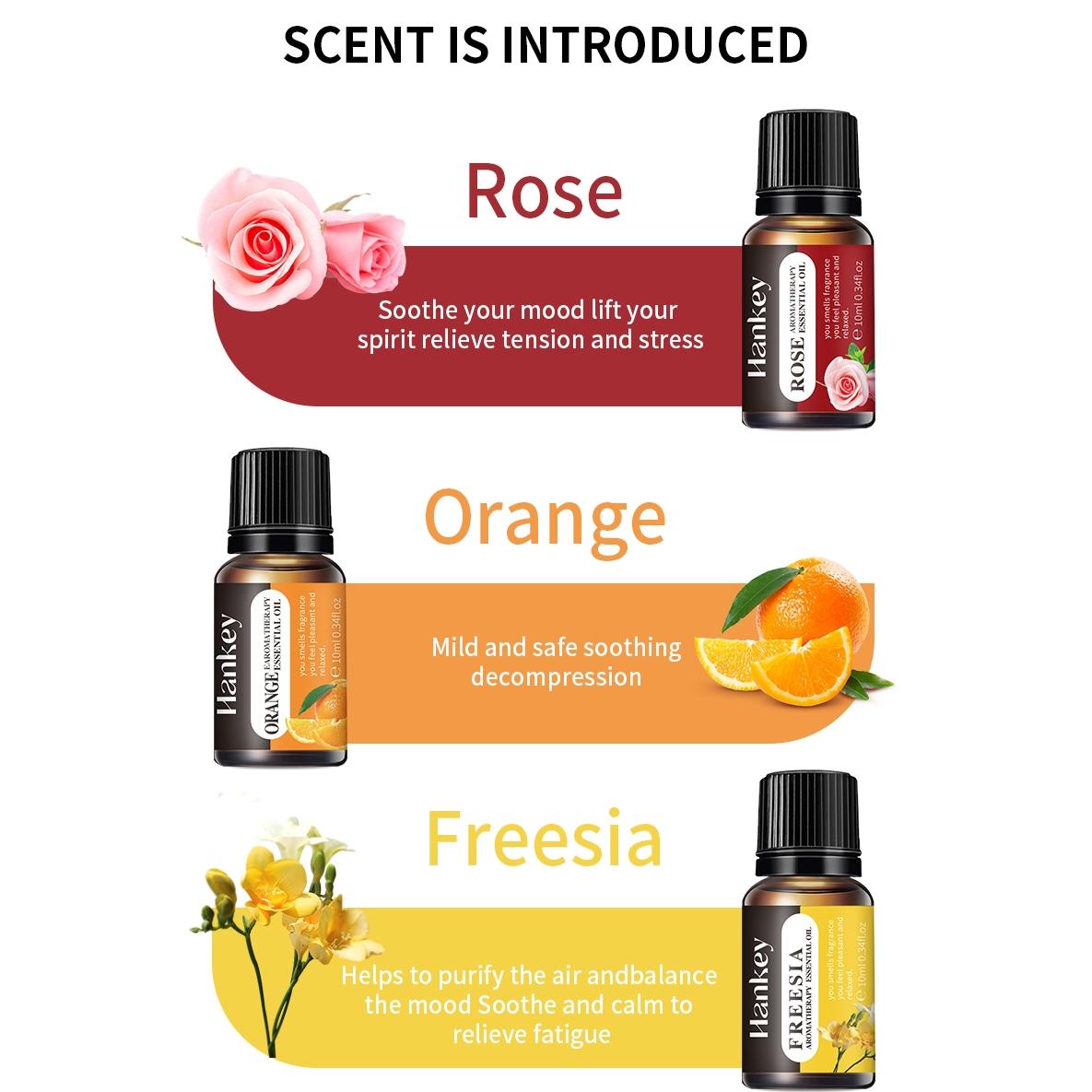 8pcs 10ML Aromatherapy Essential Oil Set, Yoga Oil Plant-Based, Suitable for Humidifiers Diffusers, Fruit Flower Scents, Jasmine Lavender Rose