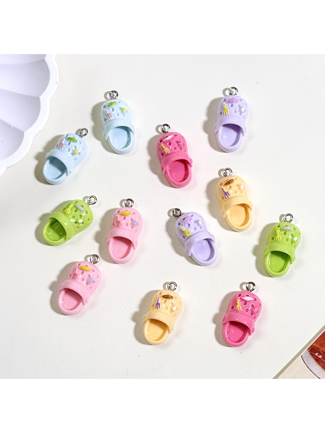 10Pcs Mixed Color Resin Matching Beads DIY Pendant Handmade Fashionable Jewelry Accessories Creative Gift for Earrings Necklace Charms Diy Craft Embellishments Resin Craft Supplies Beaded Set Diy Beading Diy Jewelry Making