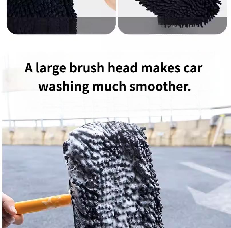 Snowy Neck Thickened Car Wash Brush Head - Adjustable Bendable Extension for Replacing Brush Heads - Expanded Furry Car Wash Brush Accessories