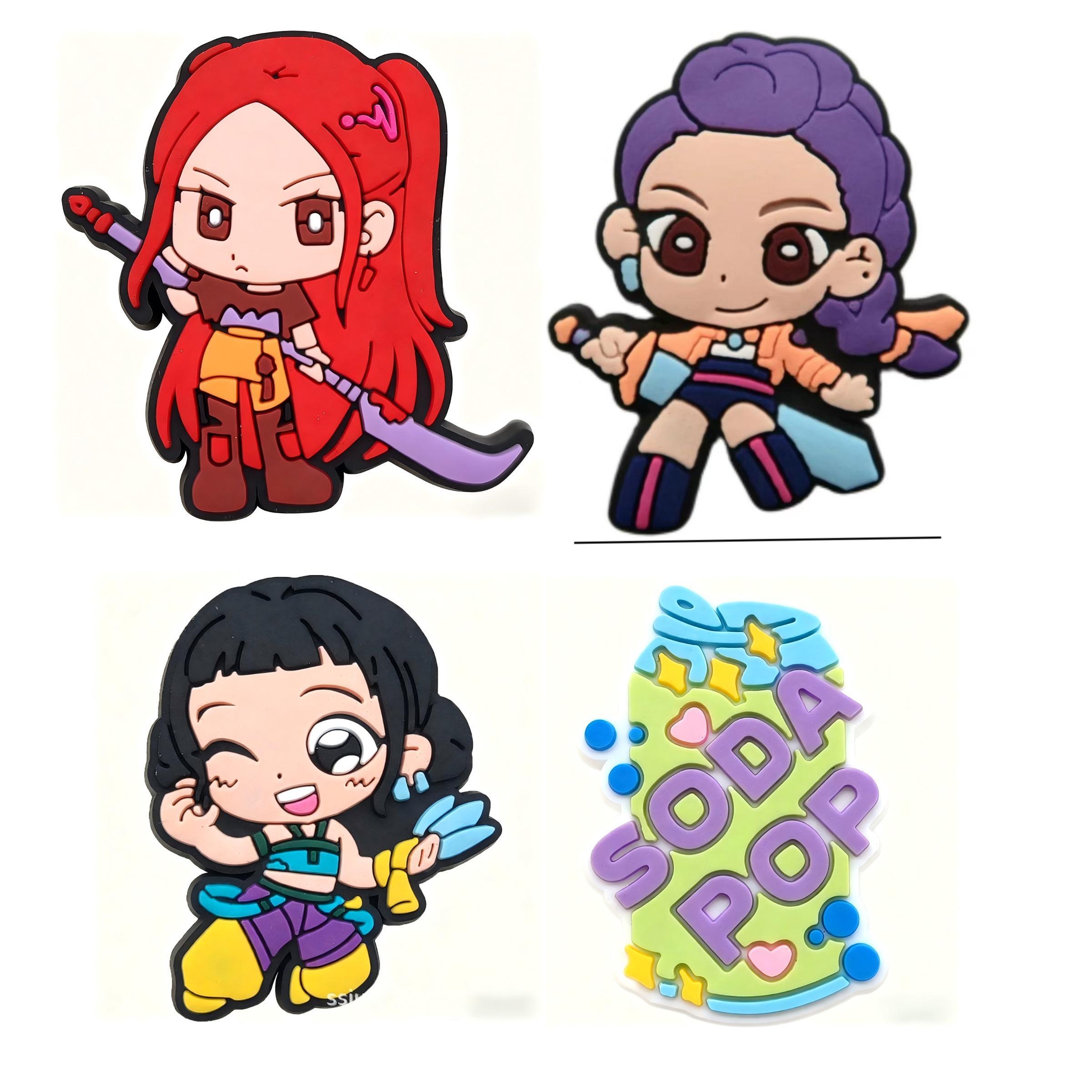 Unisex K-Pop Shoe Charms & Decorations, PVC Material, Perfect for Christmas Parties, Versatile Footwear Accessories