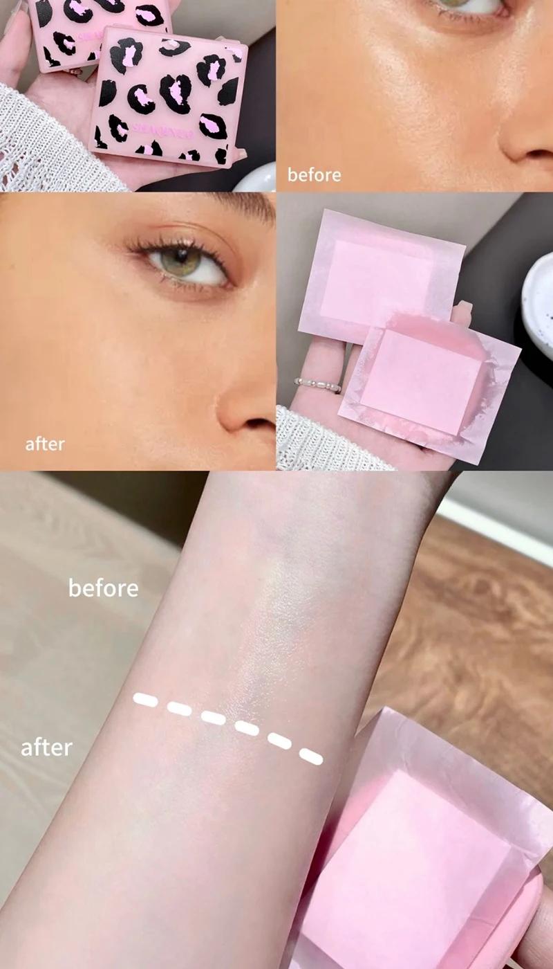 100 Sheets Oil Absorbing Papers with Replacement Pack, Powder Puff Style, Portable Makeup Mirror, Small and Convenient 100 Sheets Oil Absorbing Papers with Replacement Pack, Powder Puff Style, Portable Makeup Mirror, Small and Convenient