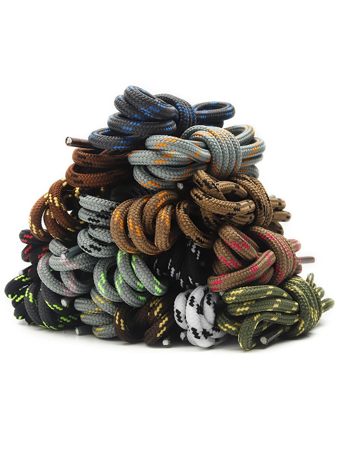 Round Shoelaces [3 Pairs], Heavy-Duty Work Boots Lace-Up Half Round 4mm, Suitable for Industrial Boots