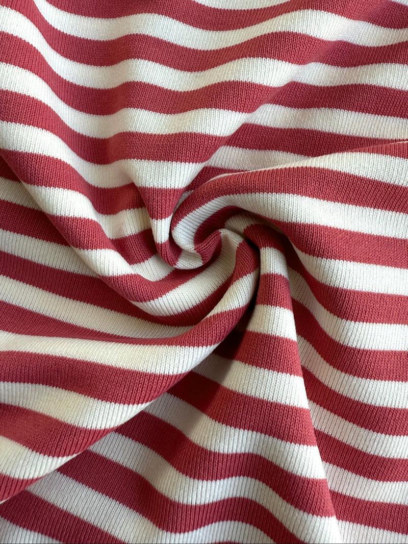 Women's Casual Loose-Fit Striped Long Sleeve Oversized Top, Trendy Street Style Round Neck Pullover