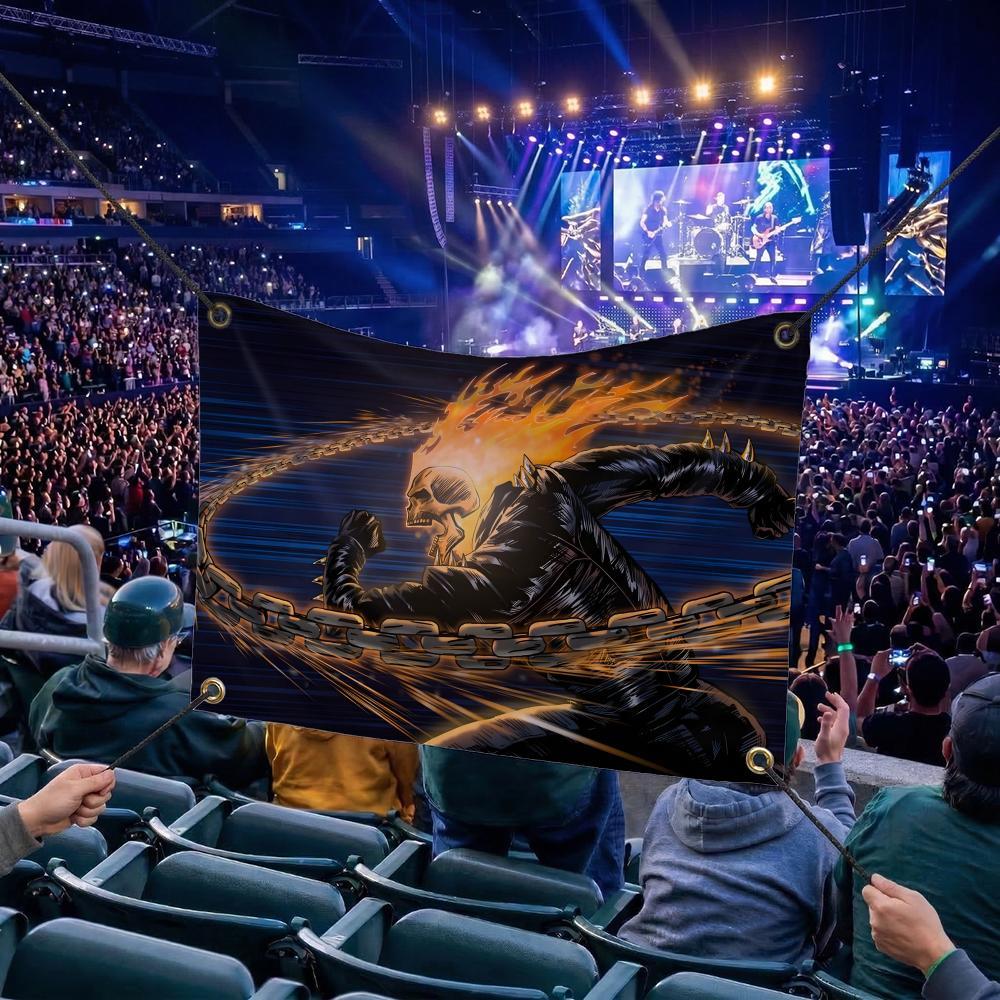 G-Ghost Rider MOVIE Flags Multi Size Atmosphere Flag, Cheerleading Hand Pulled Banner, Portable Outdoor Event Flag & Wall Decor for Sports, Parties, Home and Room Decoration