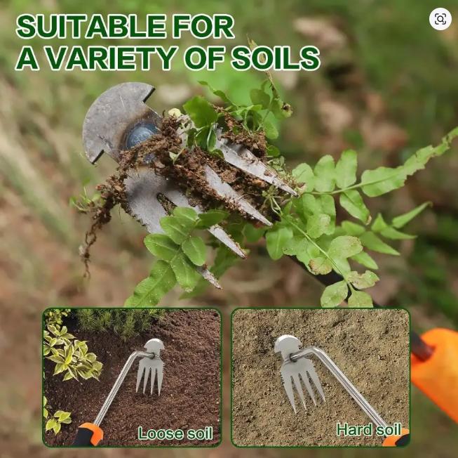 Garden Weeder Tool, Portable Garden Weeder Tool, Manganese Steel Weed Puller Tool, Hand Weeder Puller for Vegetable Gardening Backyard Farm Planting