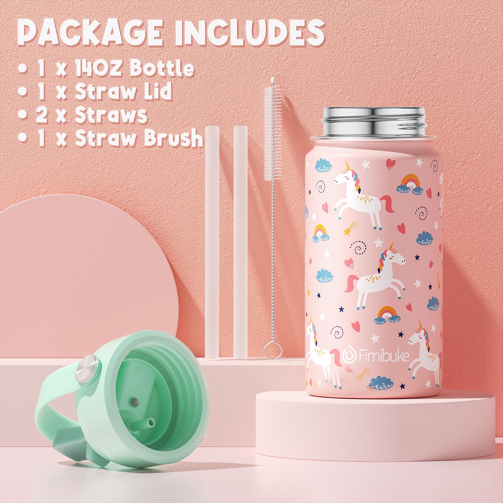 Fimibuke Insulated Water Bottle, 14oz or 18oz BPA-Free 18/8 Stainless Steel Travel Tumbler – Double Wall Vacuum, Leak-Proof Cup with Straw for School, Office, Outdoor Use Fimibuke Insulated Water Bottle, 14oz or 18oz BPA-Free 18/8 Stainless Steel Travel Tumbler – Double Wall Vacuum, Leak-Proof Cup with Straw for School, Office, Outdoor Use