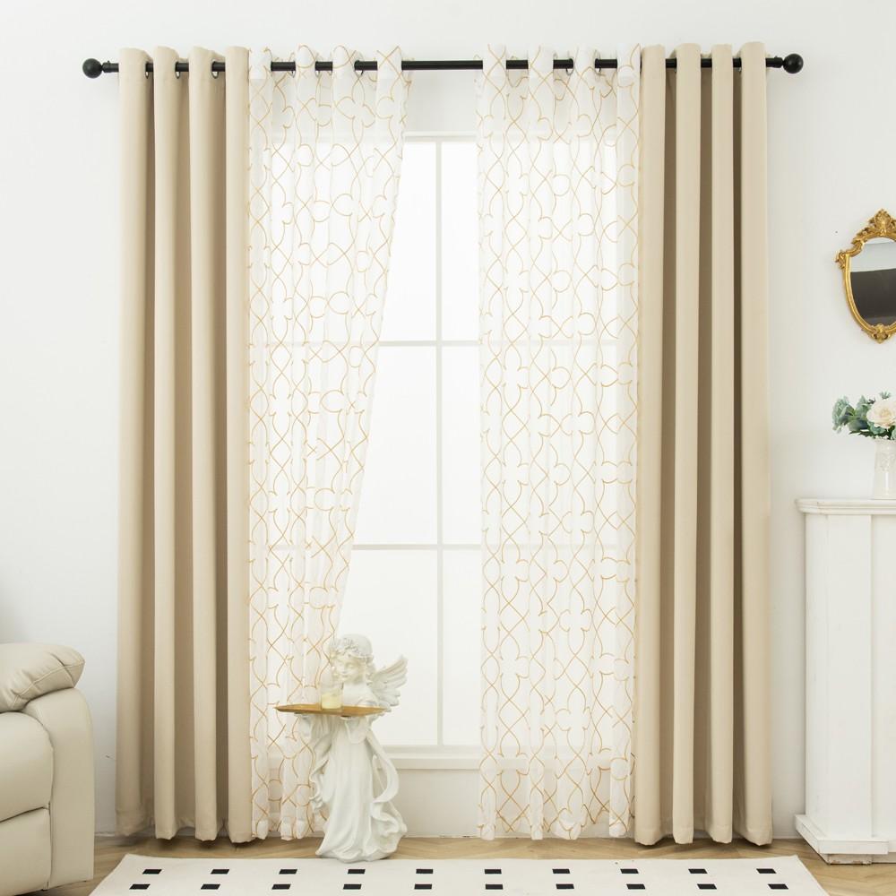 Upgrade Your Room! ✨ Stylish SUN-BLOCKING Curtains w/ Embroidery - Set of 4! Embroidered Curtains Home Decoration Curtain #RoomMakeover #InteriorDesign #BedroomDecor