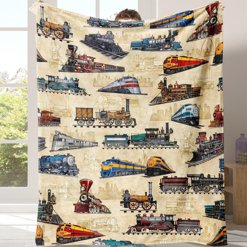Cartoon Car Print Cozy Plush Blankets, Cartoon pattern blanket, Soft blanket, Warm Napping Blanket with Storage Bag, All Season Blanket, Breathable Comfortable Blanket, Comfy Bedding for Christmas Decor, Home Office Travel