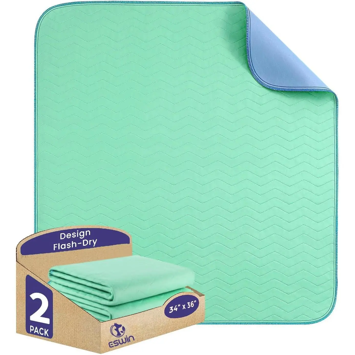 Washable Underpads,Super Absorbency Reusable Bedwetting Incontinence Pads for Kids, Adults, Elderly, and Pets - Waterproof Protective Pad for Couch, Sofa, Floor,Bed (500 Washes)