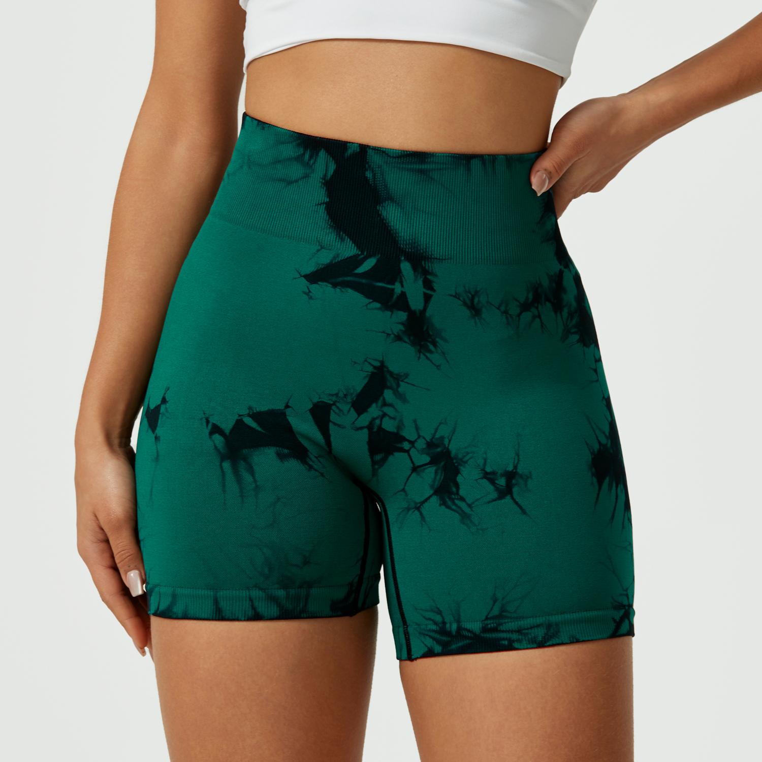 NcmRyu Women's Tie-Dye Booty-Lifting Shorts - Buttery Soft 4-Way Stretch Anti-Roll Waistband Breathable Activewear Yoga Gym Streetwear women