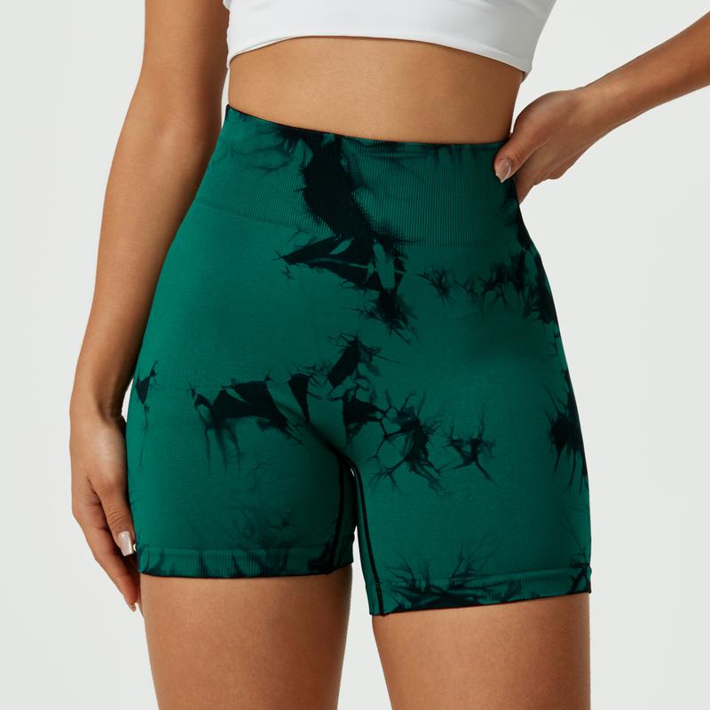 NcmRyu Women's Tie-Dye Booty-Lifting Shorts - Buttery Soft 4-Way Stretch Anti-Roll Waistband Breathable Activewear Yoga Gym Streetwear women