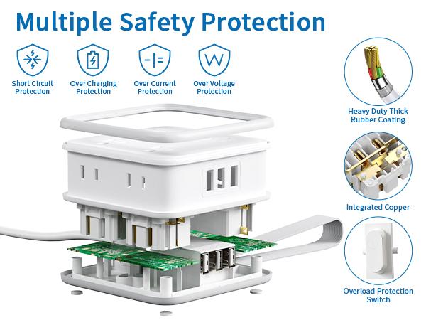 NTONPOWER Flat Plug Power Strip, 5 ft Extension Cord with 8 Widely Outlets and 3 USB Ports, 3 Side Outlet Extender, Wall Mount, Overload Potection, Compact Power Strip for Home, Dorm Room Essentials NTONPOWER Flat Plug Power Strip, 5 ft Extension Cord with 8 Widely Outlets and 3 USB Ports, 3 Side Outlet Extender, Wall Mount, Overload Potection, Compact Power Strip for Home, Dorm Room Essentials