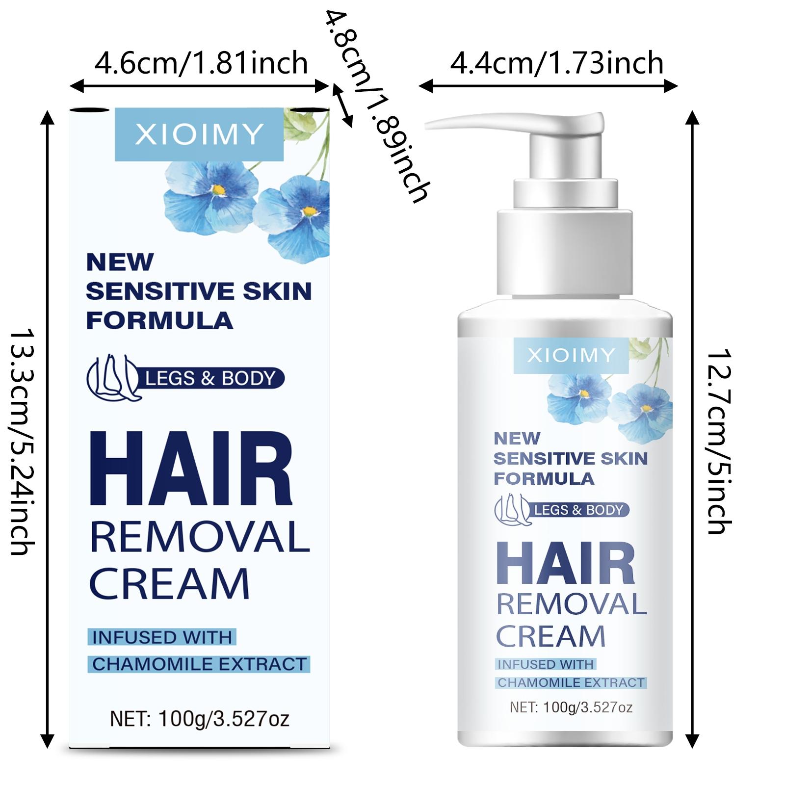 100g Strong Hair Removal Cream, Natural Ingredients, Chamomile Infused, Pain-Free Gentle Formula with No Irritation, Quick Hair Removal for Lips, Armpits, Legs