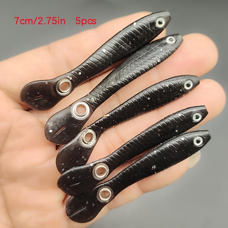 7cm/10cm 5pcs Mud Loach Bionic False Bait Roadside Throwing Tail Fish Soft Bait Freshwater Pufferfish Bass Black Fish Catfish Soft Insect Soft Fish Bait