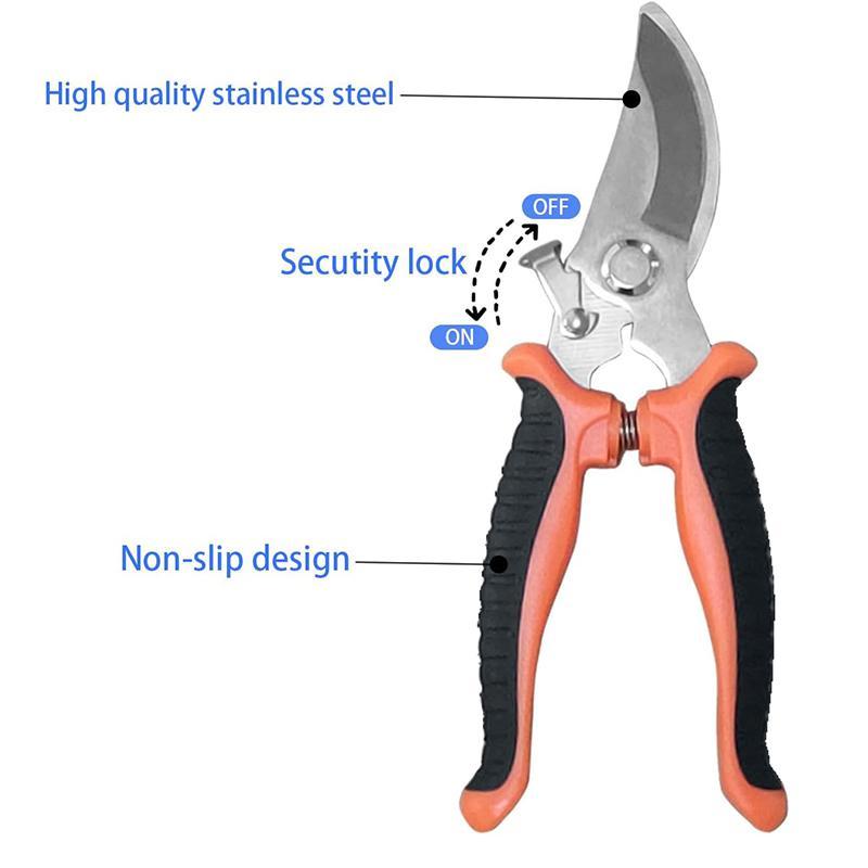 [Hot Sale] 3pcs Multipurpose Stainless Steel Garden Pruning Shears Set Sharp Durable for Fruit Tree Branch Cutting Limb Branch Cutter