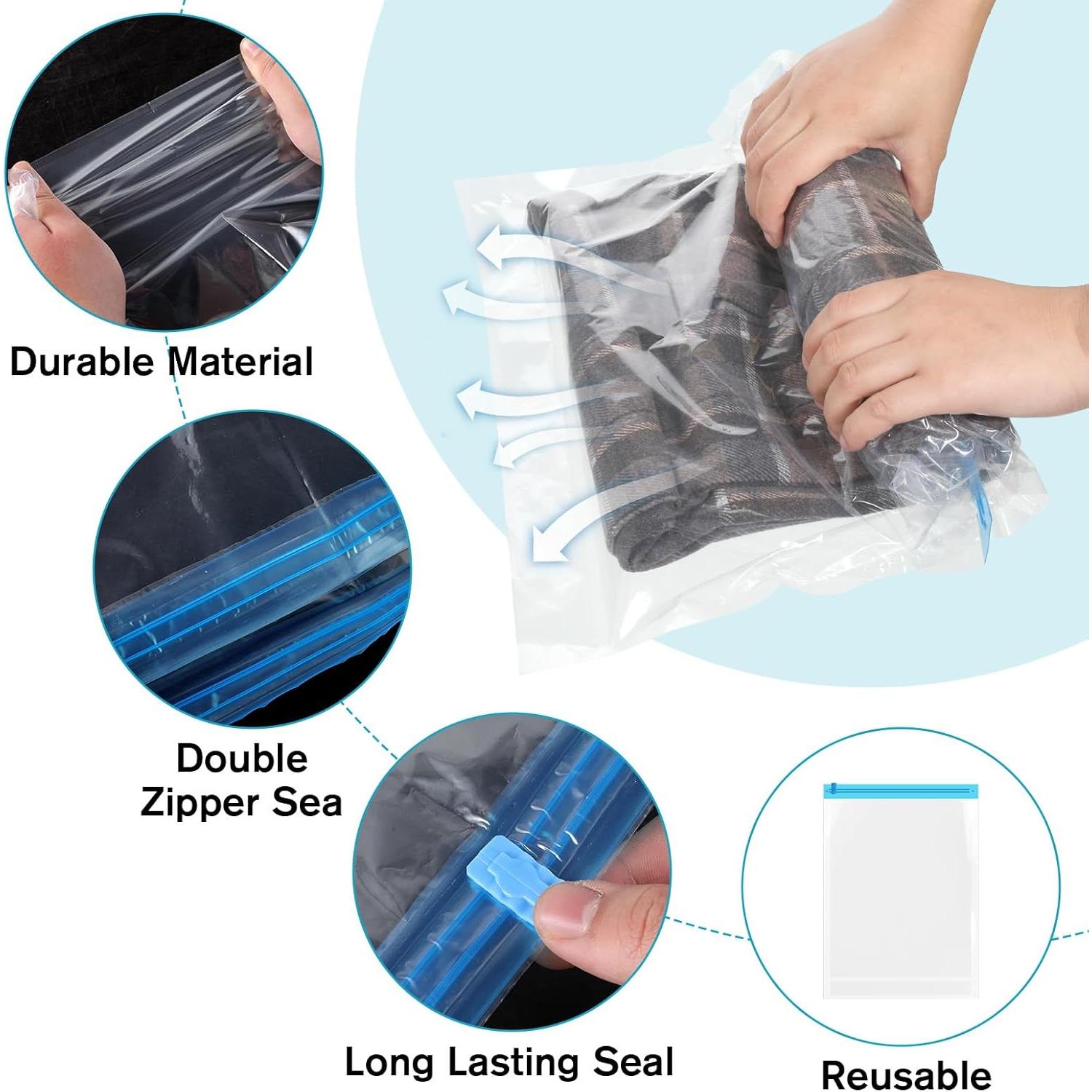 4 count Roll up Compression Bags, 19 X 14" Vacuum Travel Bag, Roll-Up Space Saver Bags for Travel, Vacuum Seal Storage Bag for Packing Clothing Suitcases Luggage Organizers, No Pump Needed 4 count Roll up Compression Bags, 19 X 14" Vacuum Travel Bag, Roll-Up Space Saver Bags for Travel, Vacuum Seal Storage Bag for Packing Clothing Suitcases Luggage Organizers, No Pump Needed