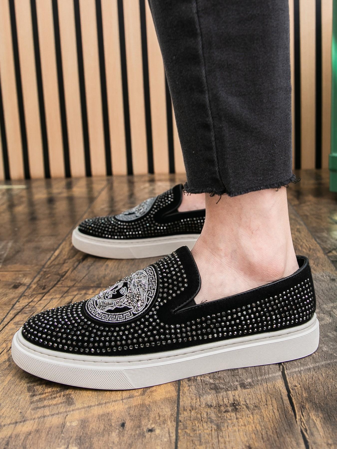 Men's Fashion Trendy Shoes, High-Quality PU Leather, Rubber Sole, All Seasons, Business Casual, Night Club, Driving, Slip-On Loafers